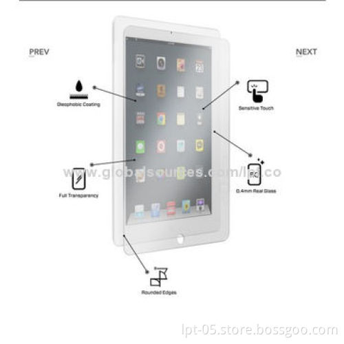 Anti-scratch High-clear Glass Screen Protector for iPad 2/3/4/5, OEM/ODM, High Clear, OEM/ODM